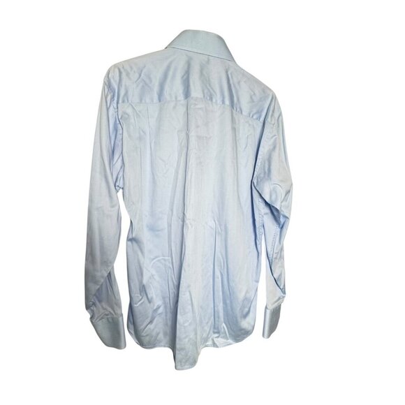 Stone Rose blue Button Down Collared Dress Shirt Mens sz 4 large pink flip cuffs - Picture 3 of 9